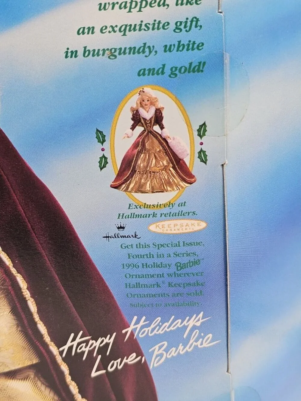 Barbie Holiday 1996 Christmas Happy Holidays Barbie Doll Mattel Special Edition